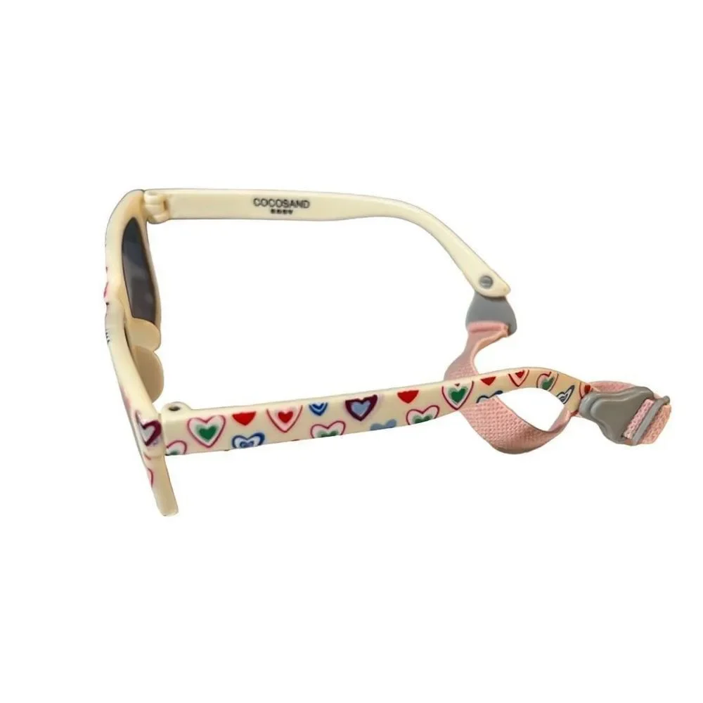 Cocosand Toddler Baby Kids Straped Heart Design Retro Aviator Sunglasses